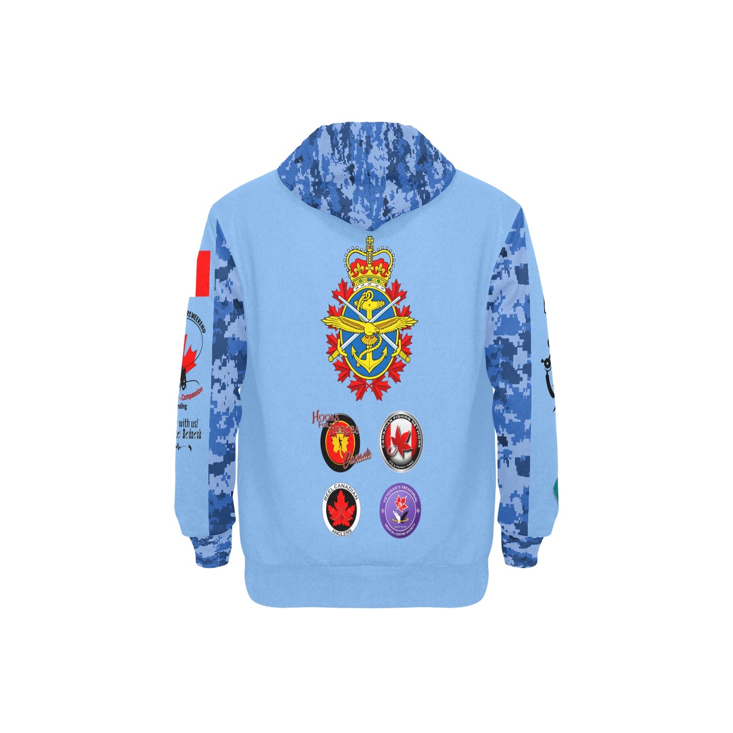 Long Sleeve Mens' Baby Blue Lure For Vets Fleece Hoodie