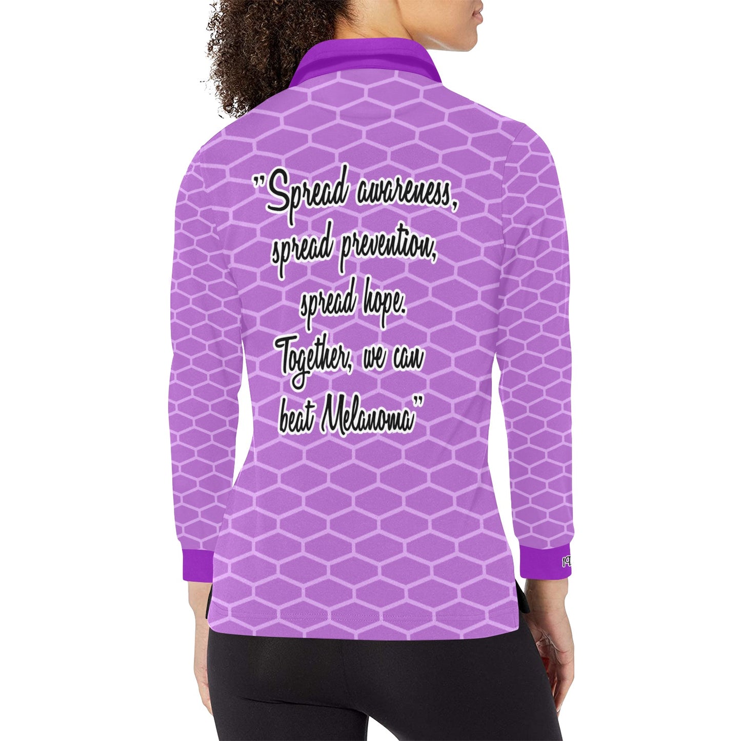 Women's Long Sleeve Melanoma Awareness Polo Shirt #14
