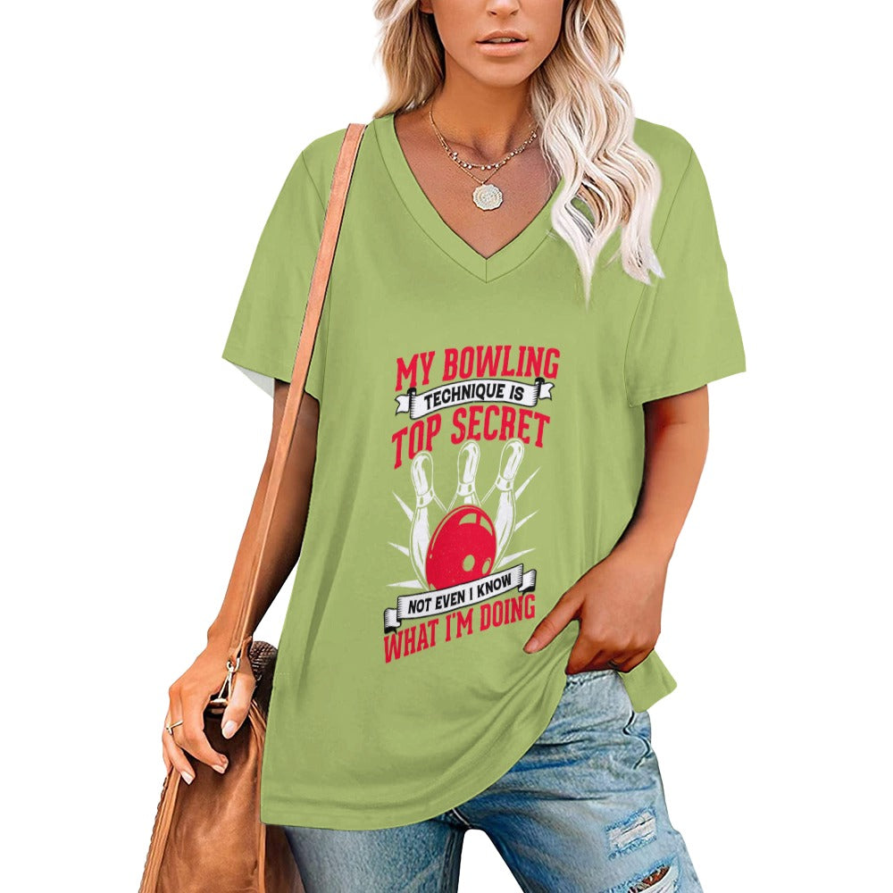 Top Secret V-Neck Loose Short Sleeve T-Shirt