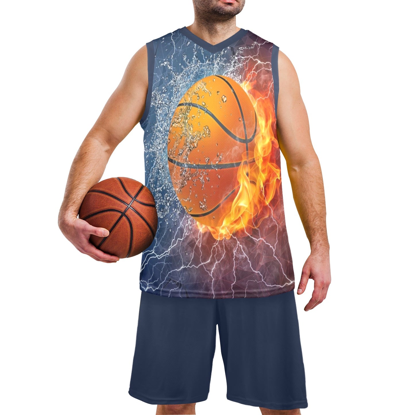 Men's V-Neck Basketball Uniform #401