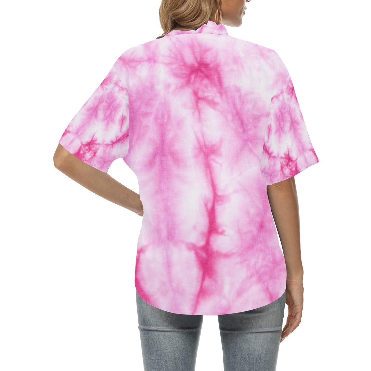Babz Tie Dye Hawaiian Shirt for Women #923