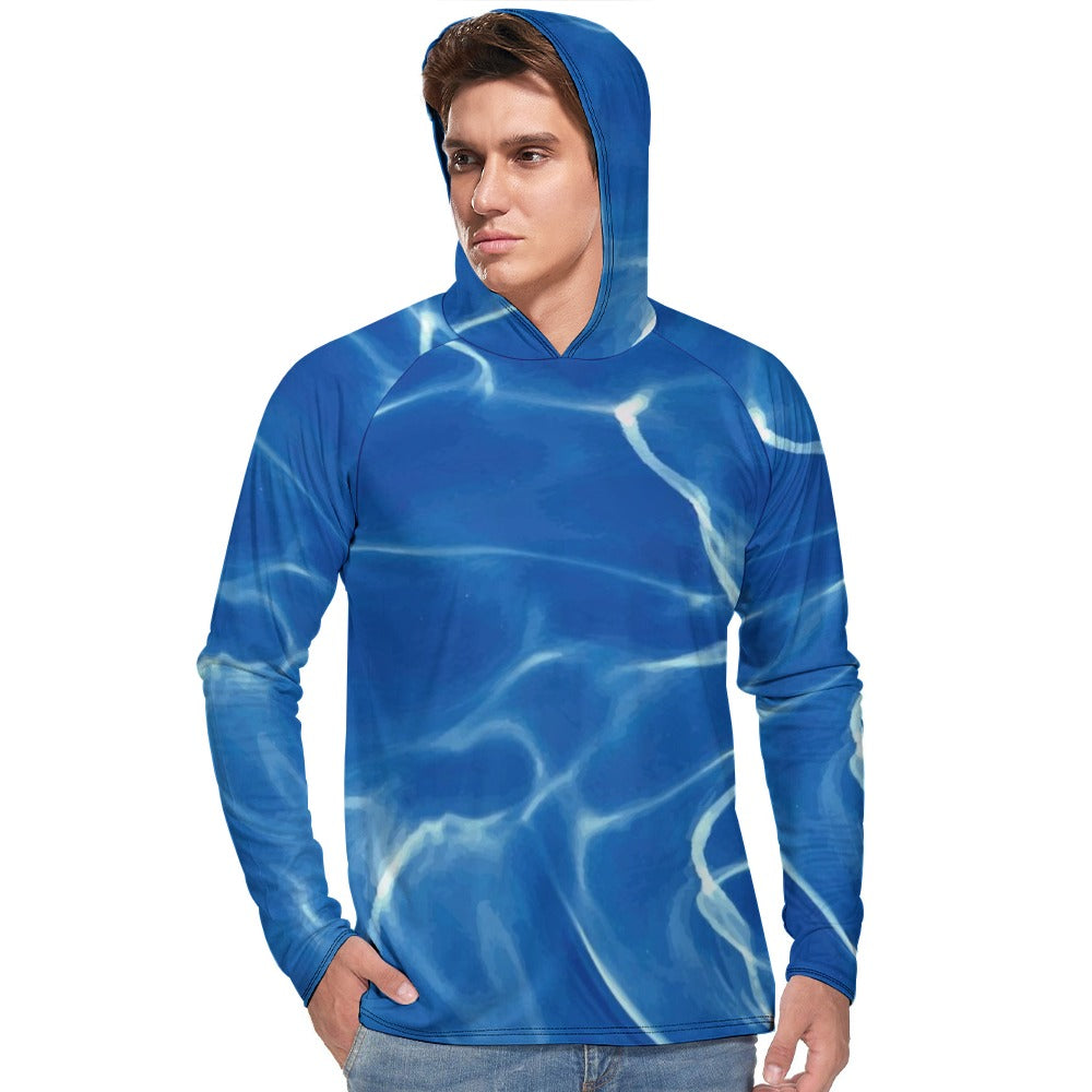 Light Blue Sun Protection Hoodie Long Sleeve (Men's)