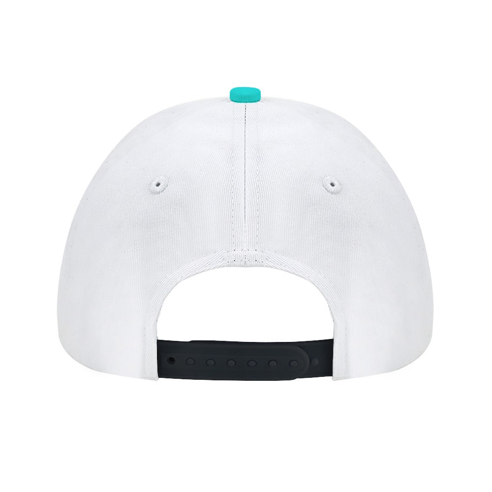 Baseball Cancer Ribbon 6 panel hat #98