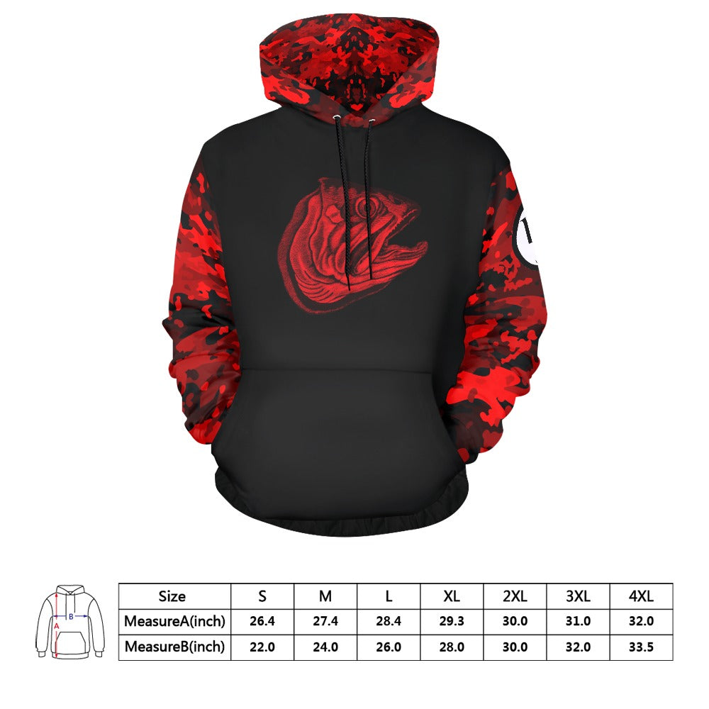 Men's Red Camo Hoodie-Babz Custom Apparel