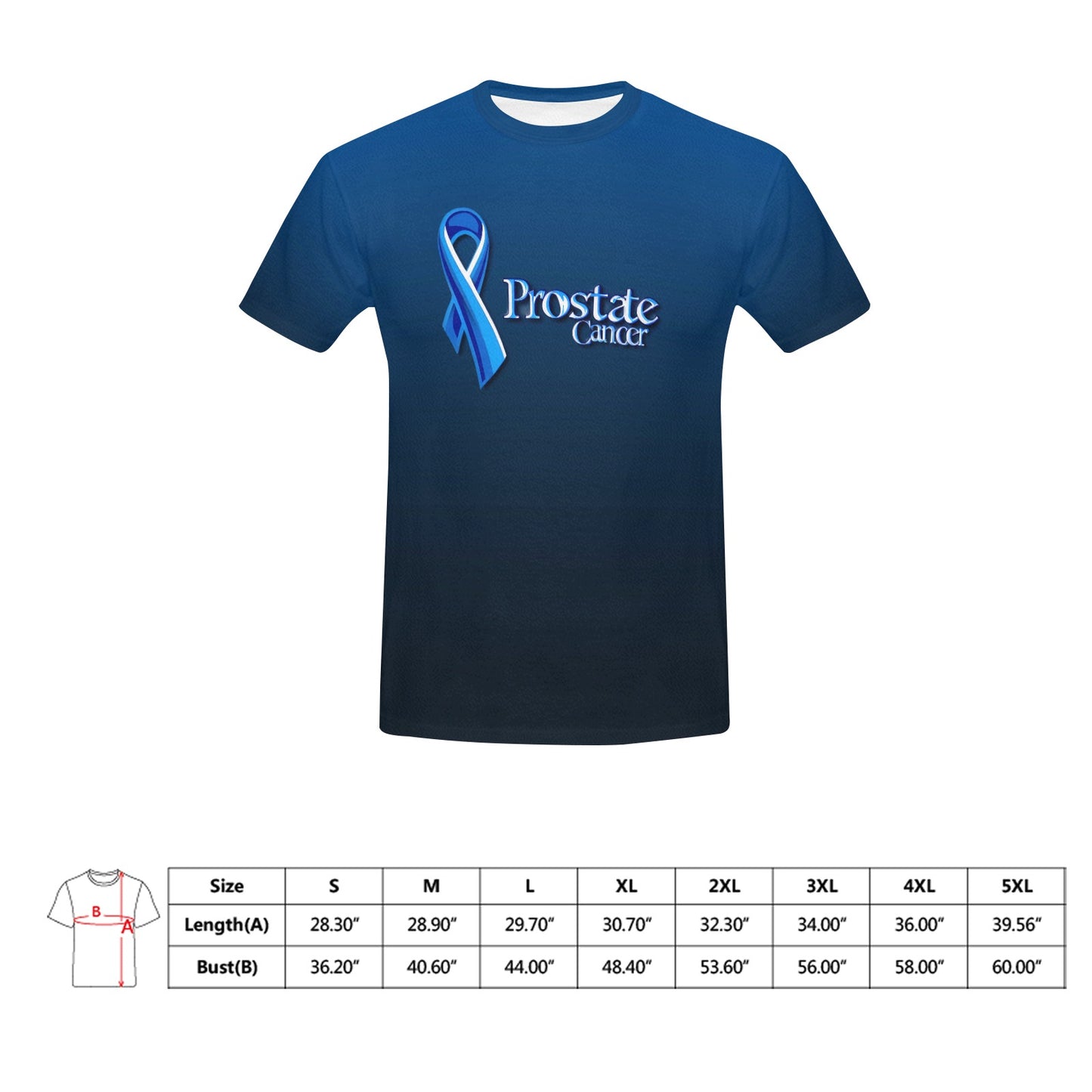 Men's Prostate Cancer Crew Neck T-Shirt #16
