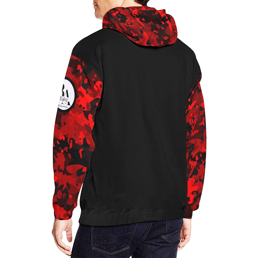 Men's Red Camo Hoodie-Babz Custom Apparel