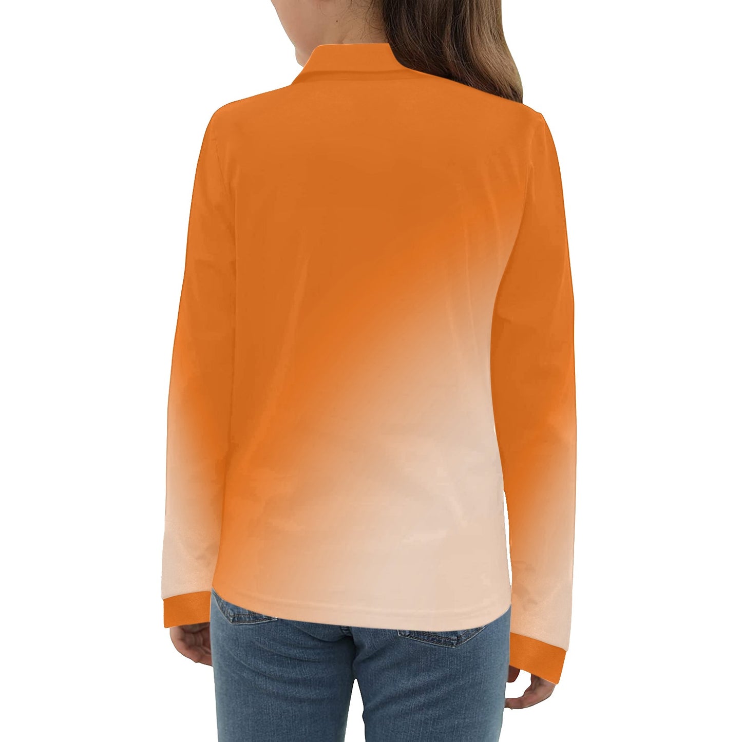 Big Girls' Fishing ABC Long Sleeve Polo Shirt #1288