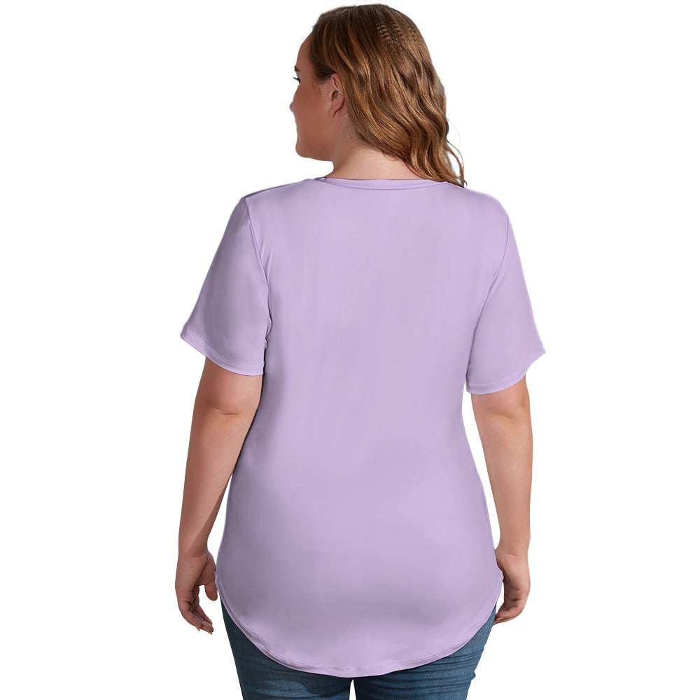 New V Neck Short-sleeve Women Shirt #372
