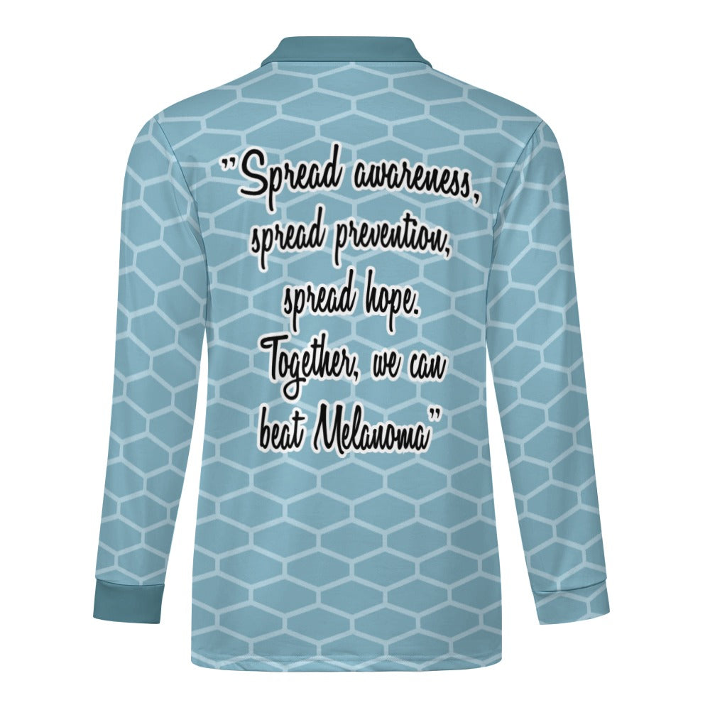 New Zipper Short Sleeve Melanoma Awareness Shirt #14B