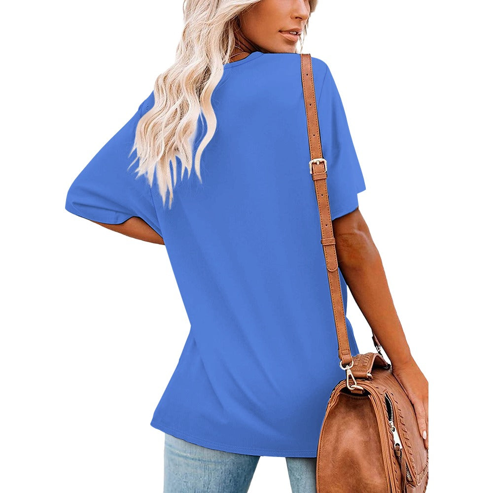 Bowling Mom V-Neck Loose Short Sleeve T-Shirt