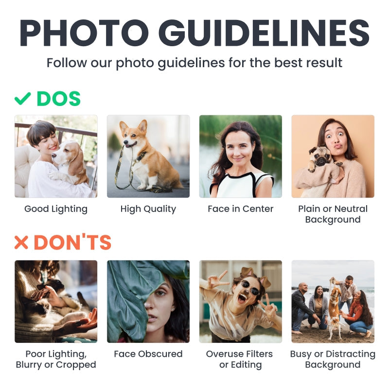 Photo guidelines for personalized keychains: Dos and Don'ts for best results.