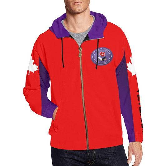 Unisex Red/Purple Lure For Vets Full Zip Hoodie