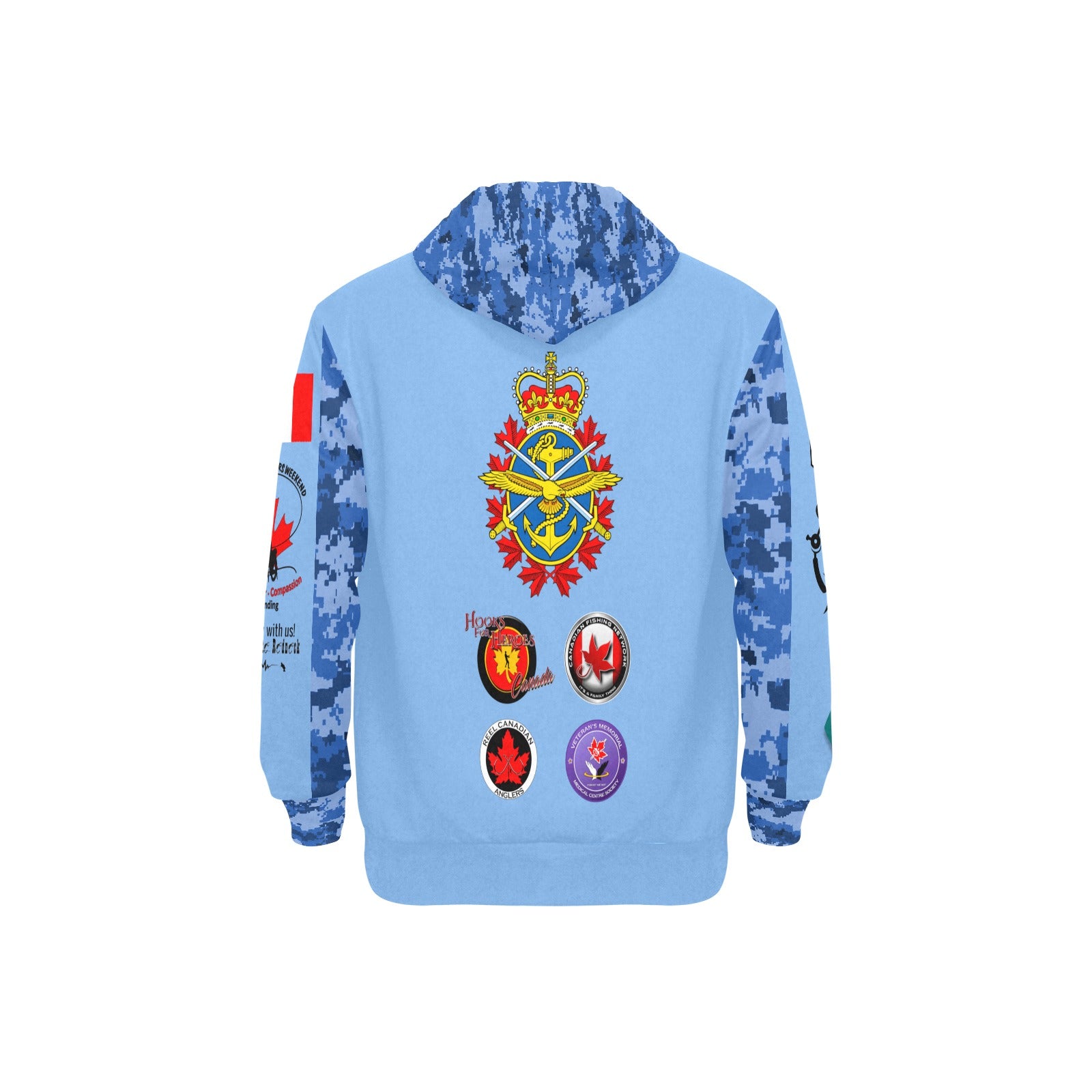 Long Sleeve Mens' Baby Blue Lure For Vets Fleece Hoodie