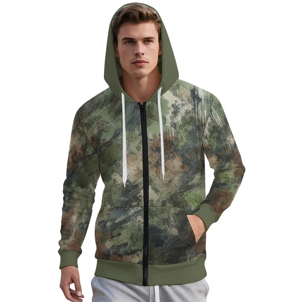 Men's Camo Hoodies with Zipper and Pockets #1965