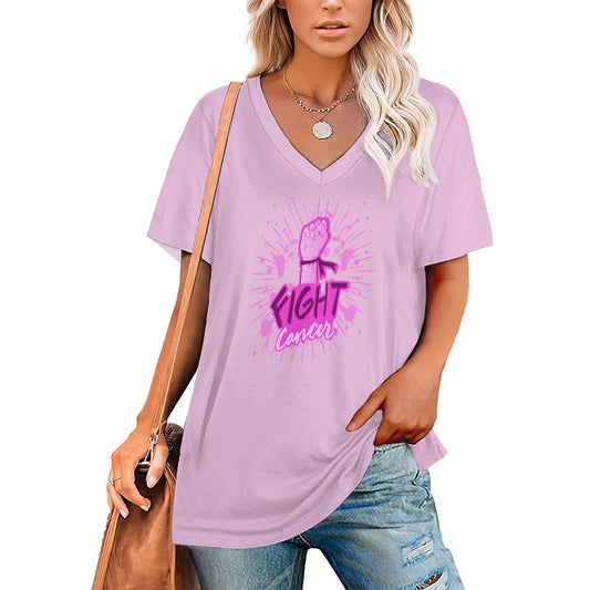 New V Neck Short-sleeve Women Shirt #371