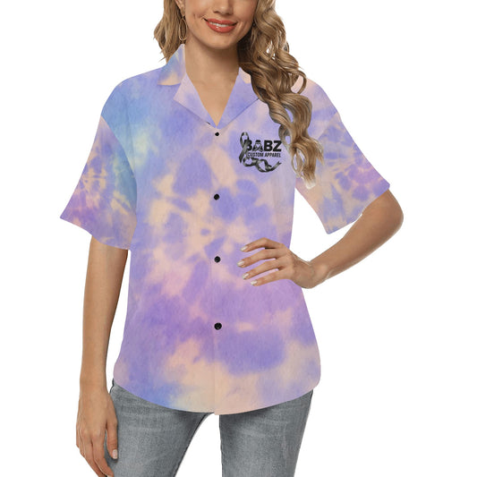 Tie Dye Babz Hawaiian Shirt for Women #383