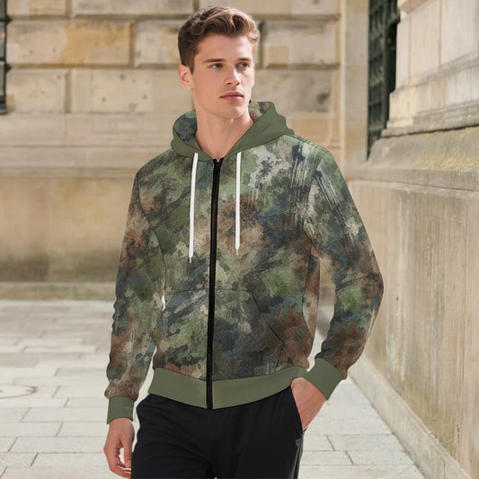 Men's Camo Hoodies with Zipper and Pockets #1965