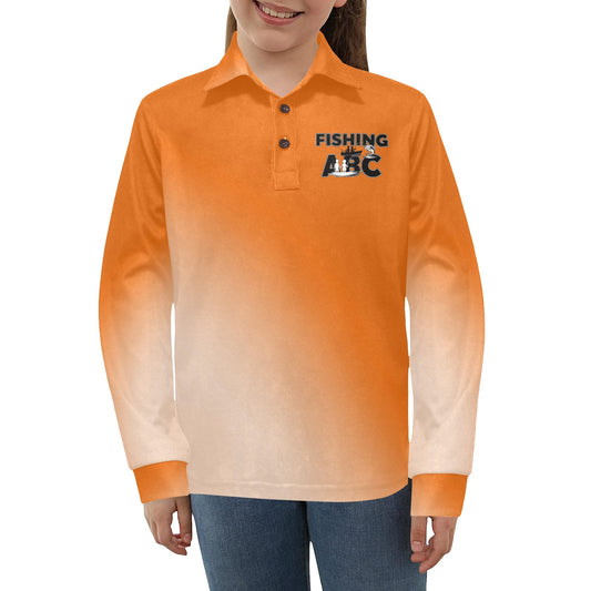 Big Girls' Fishing ABC Long Sleeve Polo Shirt #1288