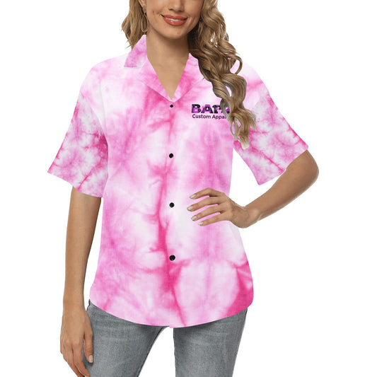 Babz Tie Dye Hawaiian Shirt for Women #923