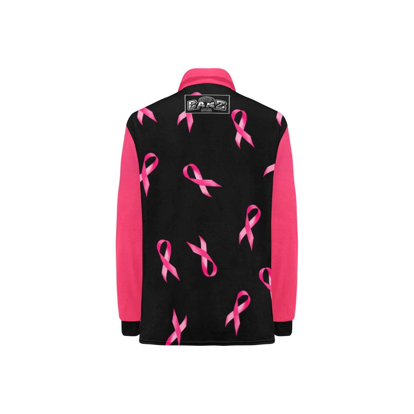 #350 Women's Breast Cancer Ribbon Long Sleeve Polo Shirt
