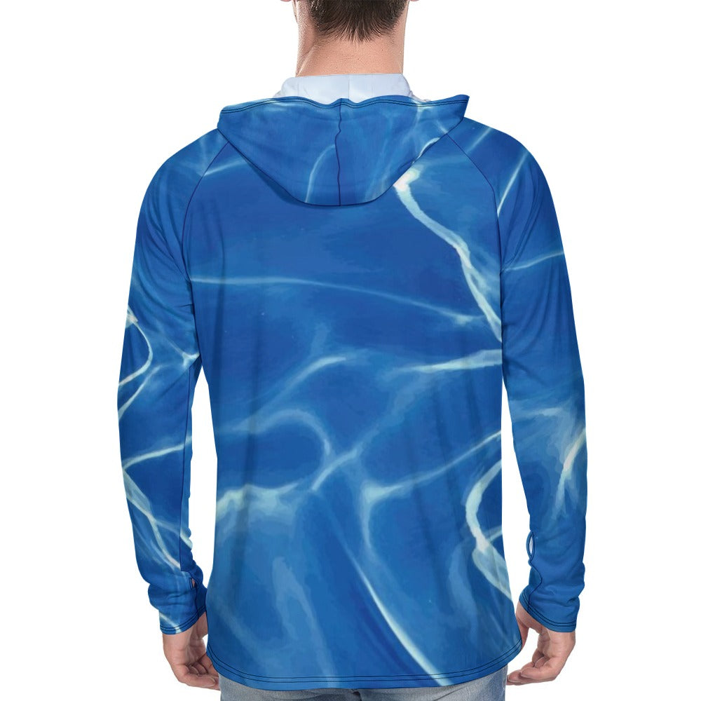 Light Blue Sun Protection Hoodie Long Sleeve (Men's)