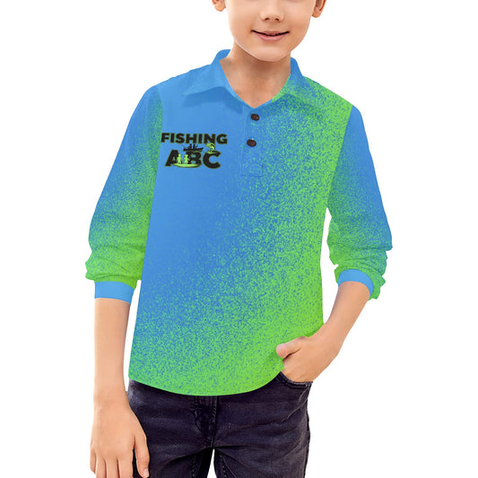 Big Boys' Fishing ABC Long Sleeve Polo Shirt
