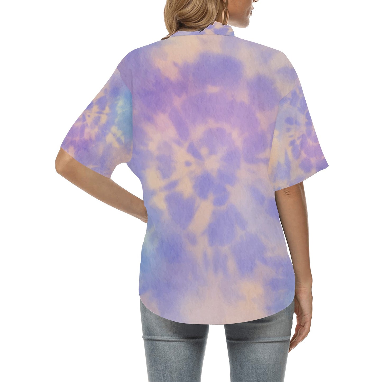 Tie Dye Babz Hawaiian Shirt for Women #383