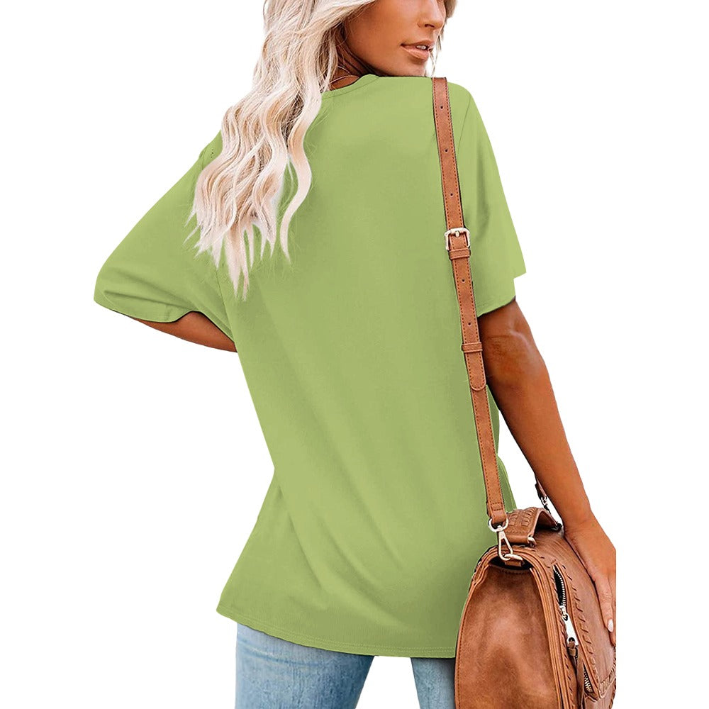 Top Secret V-Neck Loose Short Sleeve T-Shirt