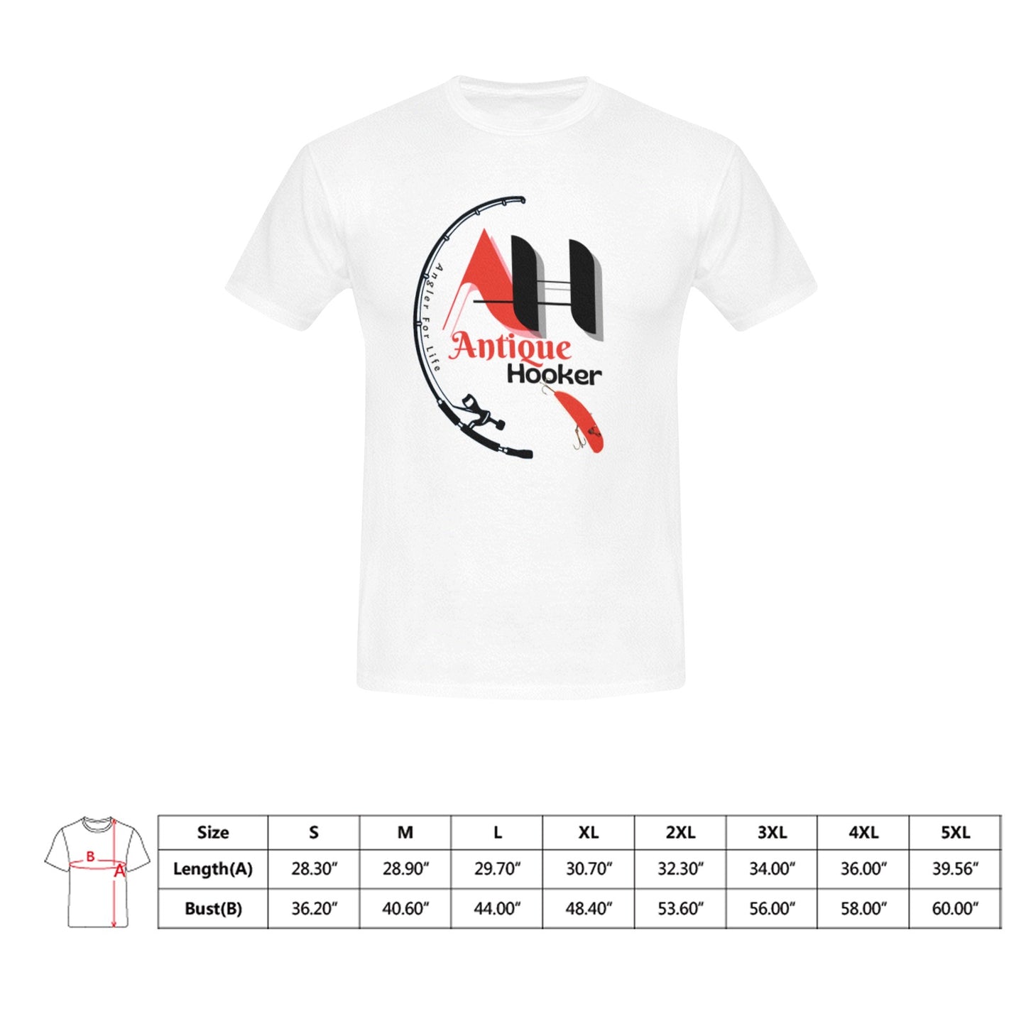 Men's  White Antique Hooker Crew Neck T-Shirt