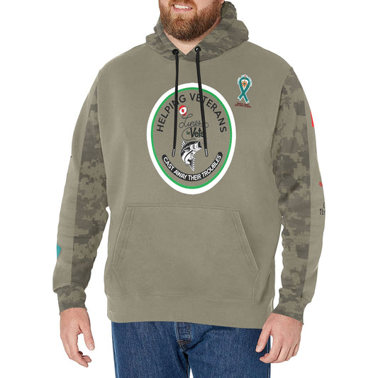 Long Sleeve Khaki Lure For Vets Fleece Hoodie
