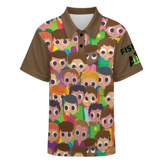 New Kid's Fishing ABC Shoulder buttoned polo shirt #3333