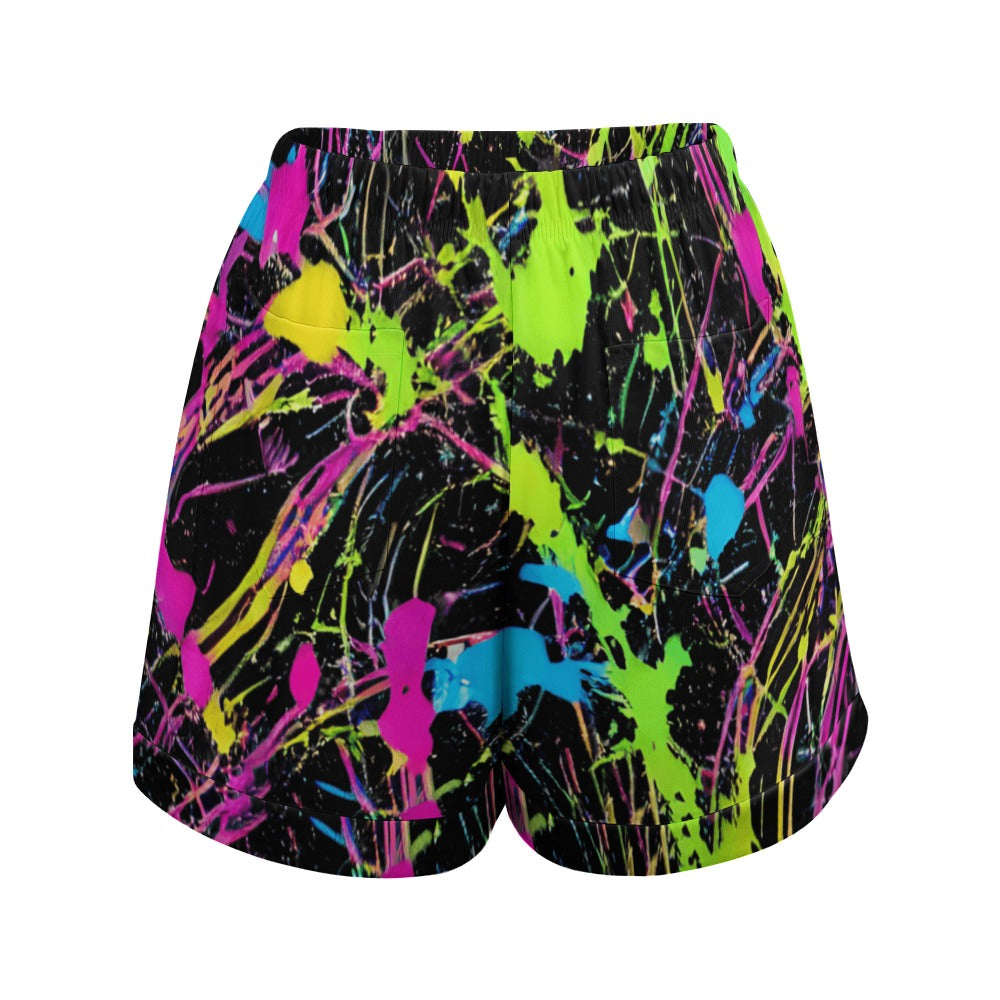 Women's HP High Waist Loose Elastic Waist Shorts #887