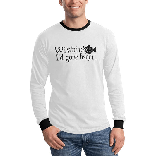Men's  Wishin Id Gone Fishin Long Sleeve Tshirt