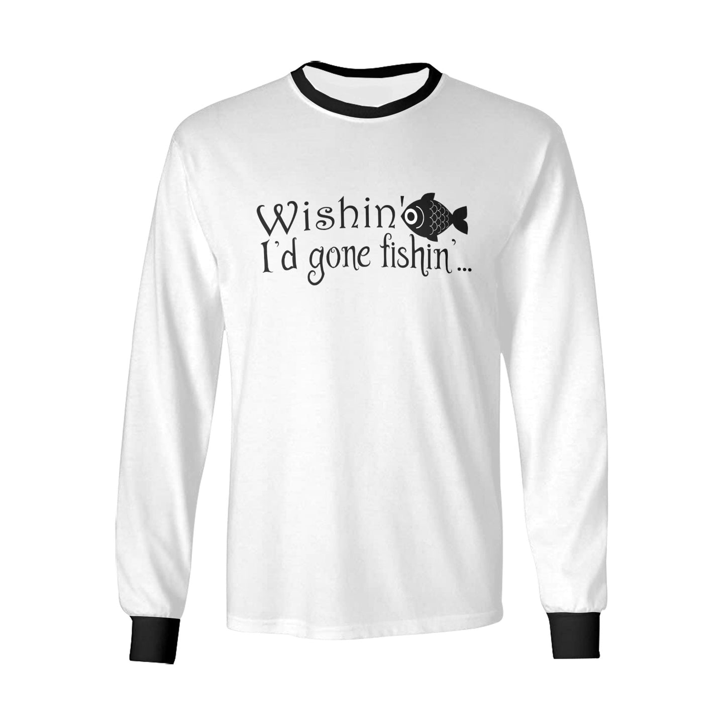 Men's  Wishin Id Gone Fishin Long Sleeve T-shirt